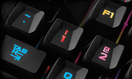 Keyboard section featuring customized colors