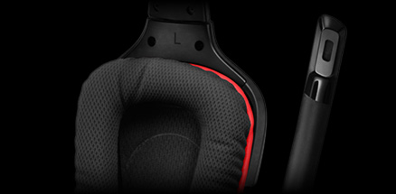 Close up of G230's mic folded out of the way
