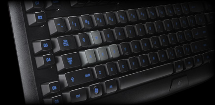Angled view of G105 programmable G-keys