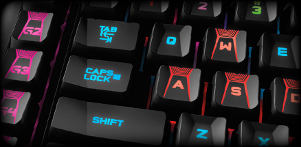 G910 close up section showing of keys