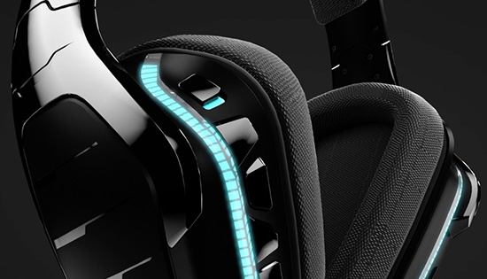 Video image of headset ear cups